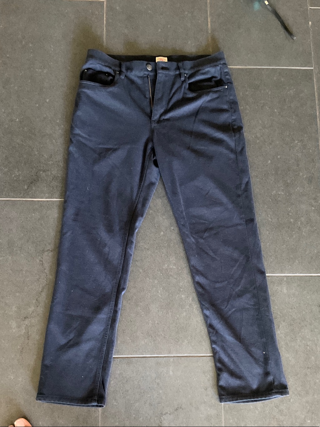 Faherty Knit Flannel 5 Pocket Blue Pants, Super Soft 31x28